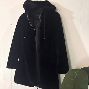 LOVE TOKEN XS FAUX BLACK FUR INSIDE DRAW STRING WAIST - THICK & VERY WARM!